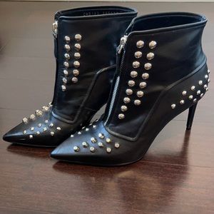 Alexander McQueen calf leather booties